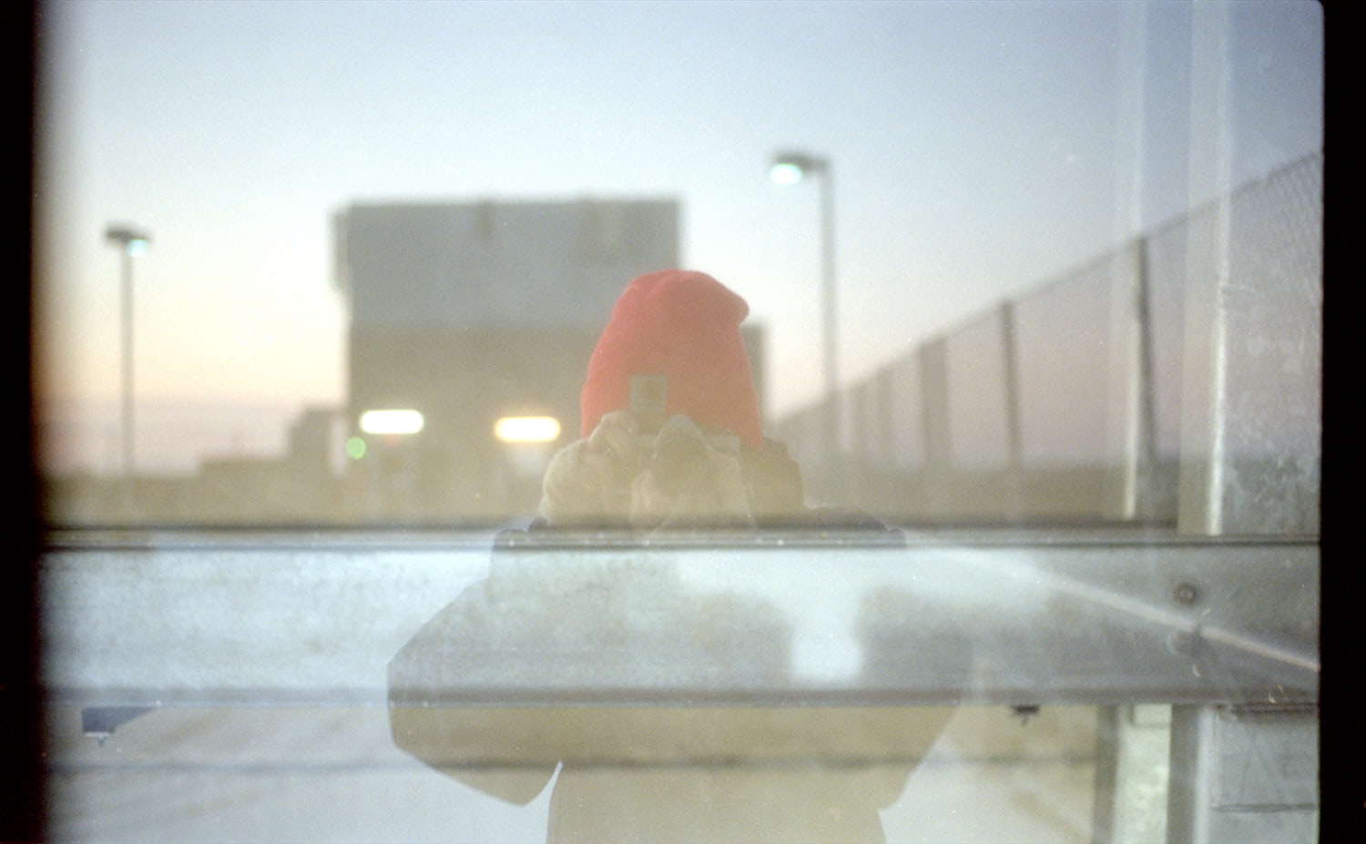 Film photo of me on the top of a parking garage