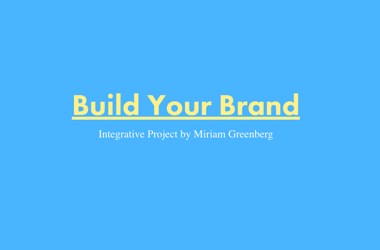 Homepage for Build Your Brand Website.